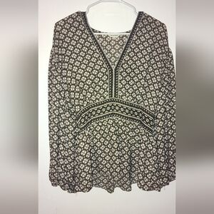 Patterned Black and Cream Dress